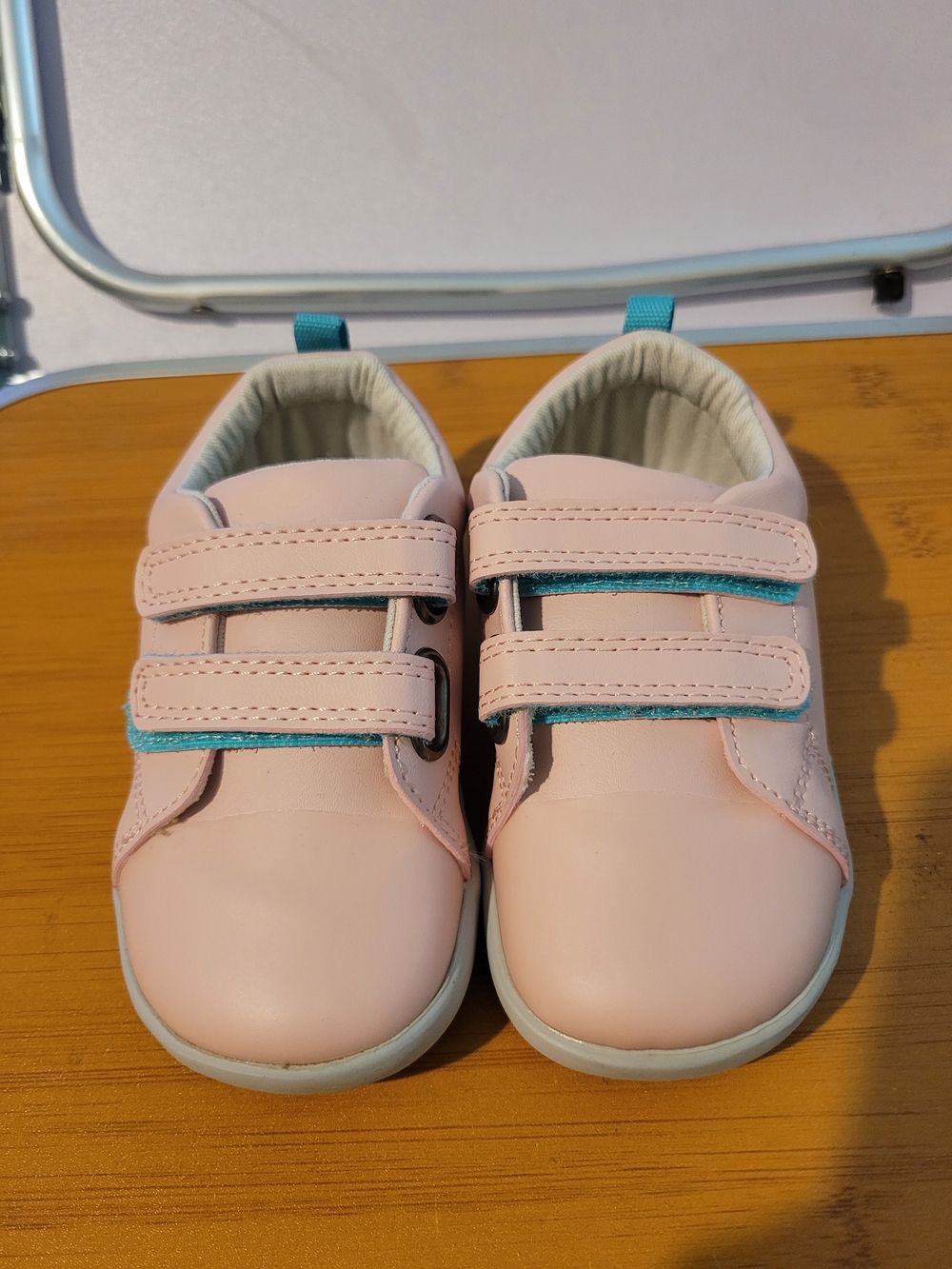 Ten Little Toddler Girls Blush Pink Velcro Sneakers New W/O Box Sz 7.5